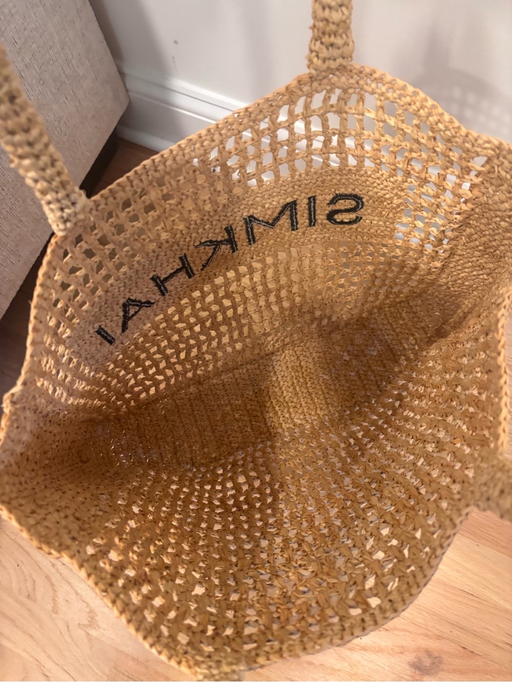 Jonathan Simkhai Raffia Tote Neutral - Picture 5 of 6